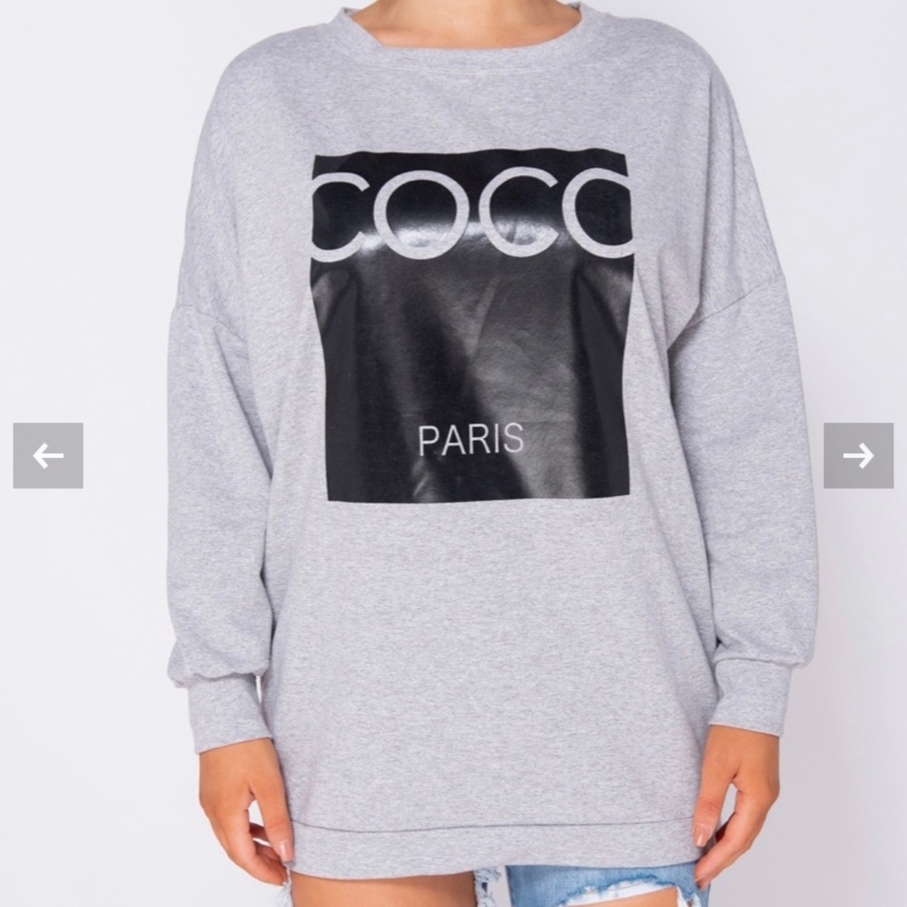 Oversized crew neck Inspired Coco Paris Sweater